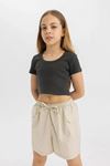 Defacto Kız Çocuk Antrasit Tişört - C4510A8/AR211