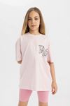 Defacto Kız Çocuk Pembe Tişört - C4942A8/PN144