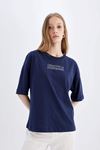 Defacto Kadın Lacivert Tişört - D0571AX/NV31