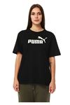 Puma Ess Logo Boyfriend Tee Kadın Siyah Tişört - 586868-01