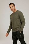 Mb Sn75 C Neck Sw 4Pr Lumberjack Erkek Haki Sweat - 4W