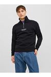 Jack & Jones Jorvesterbro Sweat Quarter Zıp Hn Noos Erkek Siyah Sweat - 12241777