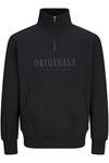 Jack & Jones Jorfrederıksberg Sweat Quarter Zıp Erkek Siyah Sweat - 12262816