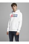 Jack & Jones Jjecorp Logo Sweat Hood Noos Erkek Beyaz Sweat - 12152840