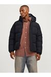 Jack & Jones Jjebradley Puffer Hood Sn Erkek Siyah Mont - 12256974