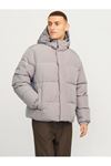 Jack & Jones Jjebradley Puffer Hood Sn Erkek Gri Mont - 12256974