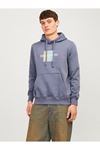 Jack & Jones Jorfrederıksberg Box Sweat Hood Sn Erkek Mor Sweat - 12262513