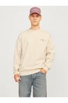 Jack & Jones Jprblachad Brandıng Sweat Crew Neck Ln Erkek Krem Sweat - 12261386