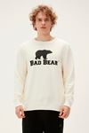 Bad Bear Erkek Sweatshirt Ekru 22.02.12.007 Logo Crewneck