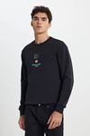 Lee Erkek Sweatshirt Siyah L242504001 M Local Coll. Crew