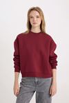 Defacto  Bordo Kadın Sweatshirt D6645AX/BR248